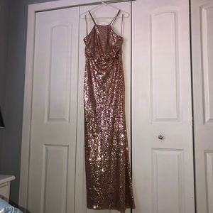 Rose Gold Sequin Maxi Dress